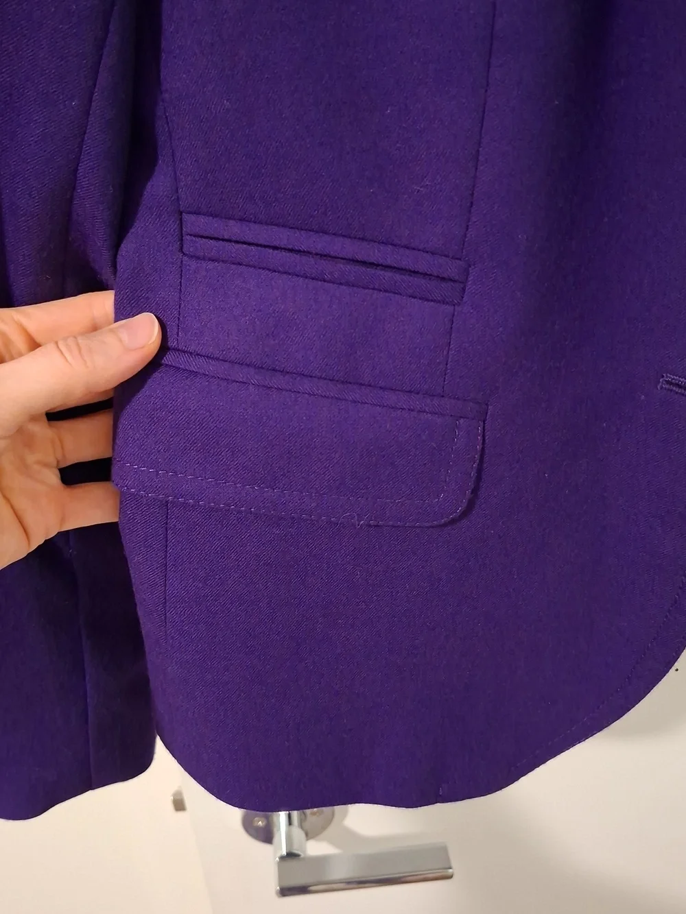 J. Crew 100% Wool Deep/Rich Purple "Schoolboy" Tailored Blazer (Size US 6) - Picture 5 of 10